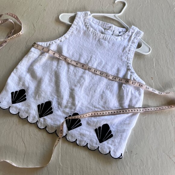 Calypso St Barth White Linen Embroidered Shell Blouse Size M - Picture 7 of 7